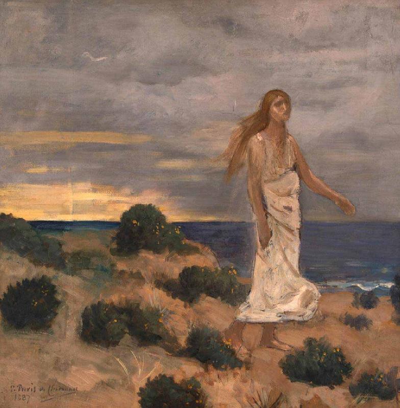 Pierre Puvis de Chavannes Woman on the Beach oil painting picture